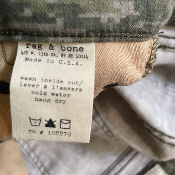 Rag & Bone Jeans Skinny Digital‎ Camo Camouflage USA Made Sz 29 EUC - Picture 9 of 13